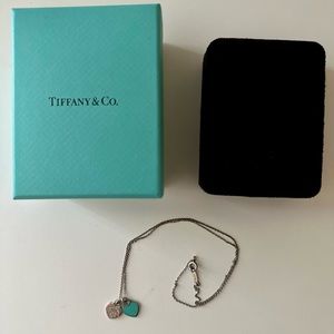 Tiffany & Co double Heart Necklace pendant silver mini